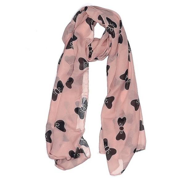 Pink Bow Print  Scarf - Picture 2 of 2